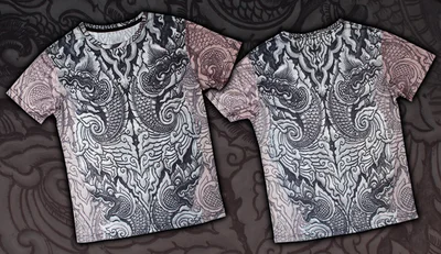 Футболки с полной запечаткой: змеиная кожа черная